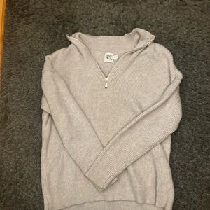 Princess Polly Gray knit quarter zip sweater